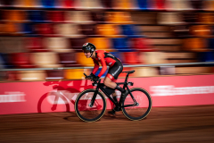 ALKMAAR - Paralympisch kampioen wielrennen  Tristan Bangma, kan dankzij het snelle 5G netwerk van Vodafone zelfstandig de wielerbaan rond fietsen.  Foto: Diederik van der Laan / Dutch Photo Agency